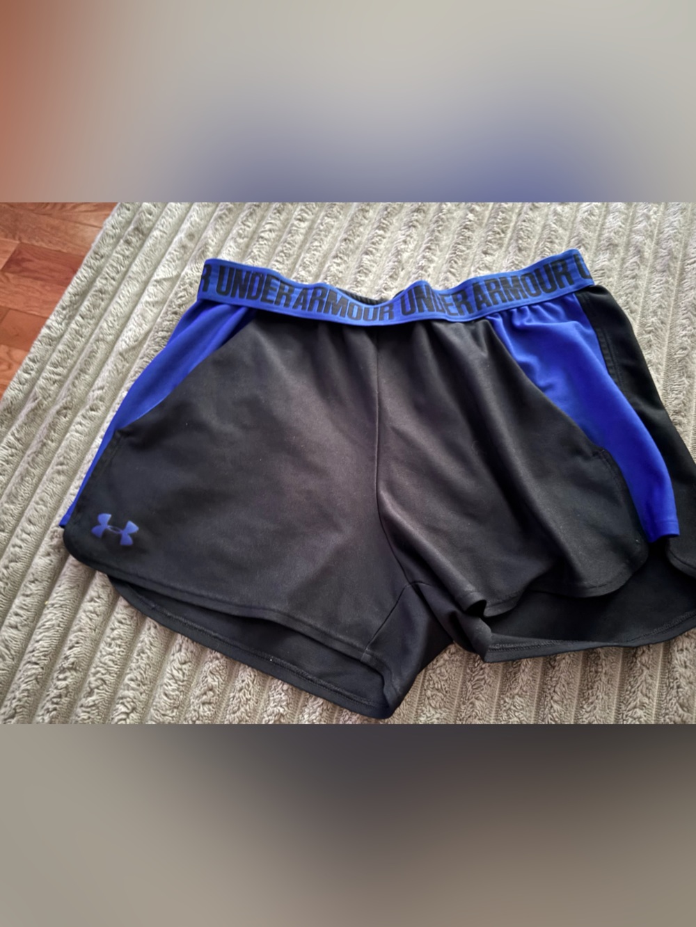 Under Armour Black and Blue Women's Athletic Shorts